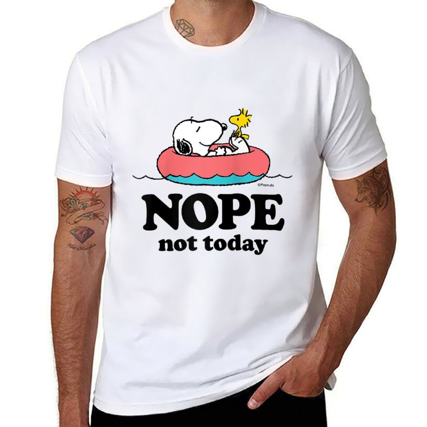 Peanuts - Snoopy Nope Not Today Raglan Baseball  Vintage-inspired T-Shirt