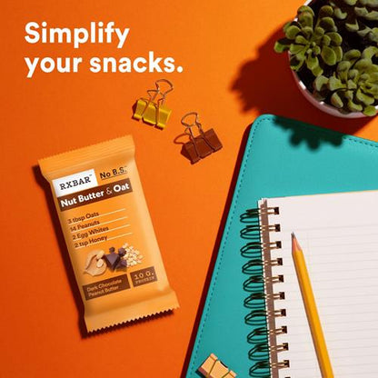 Rxbar Nut Butter And Oat Protein Bars, Protein Snacks, Snack Bars, Dark Chocolate Peanut Butter, 9.7Oz Box (5 Bars)