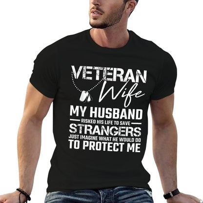 Veteran Wife Army Husband Soldier Saying Cool Military Gift T-Shirt