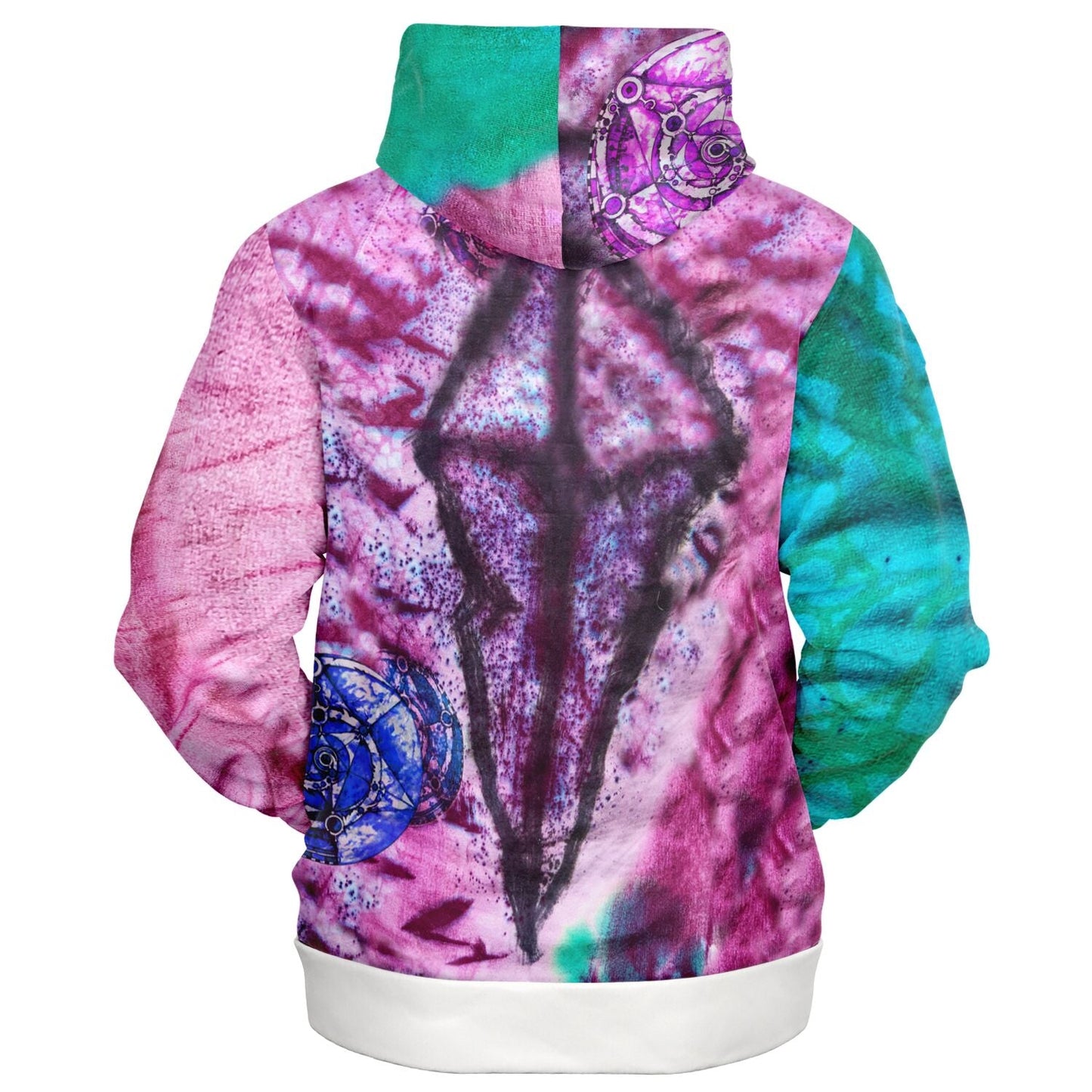 Dark Crystal Contrast Hem Zip Hoodie