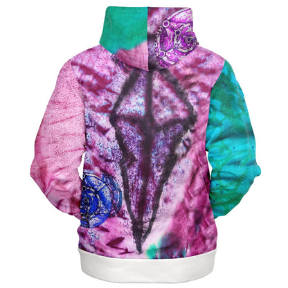 Dark Crystal Contrast Hem Zip Hoodie