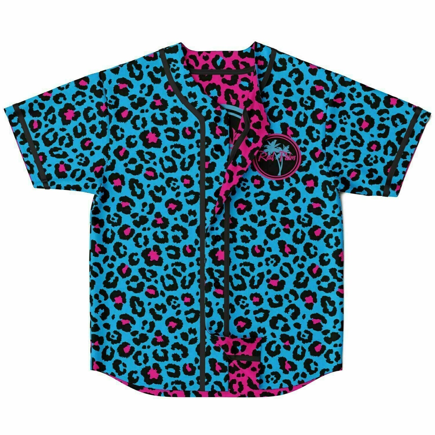 Pink and Blue Leopard Reversible Baseball Jersey