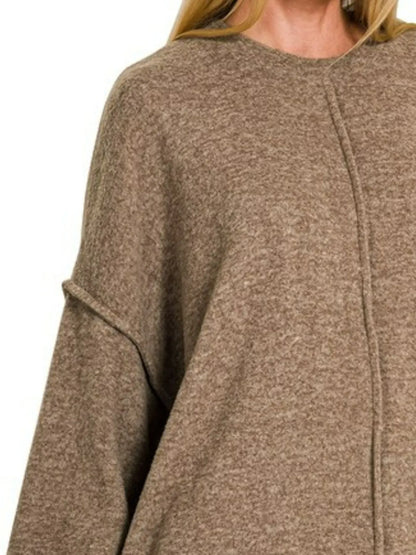 Brushed Mélange Hacci Oversized Sweater