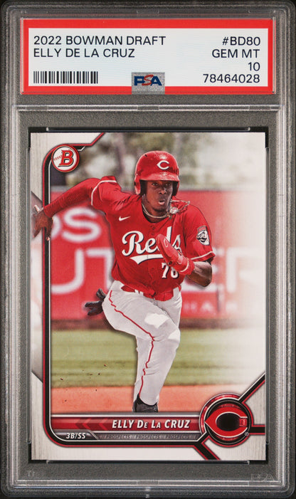 Graded 2022 Topps Bowman Draft Elly De La Cruz #BD80 Rookie RC Baseball Card PSA 10 Gem Mint
