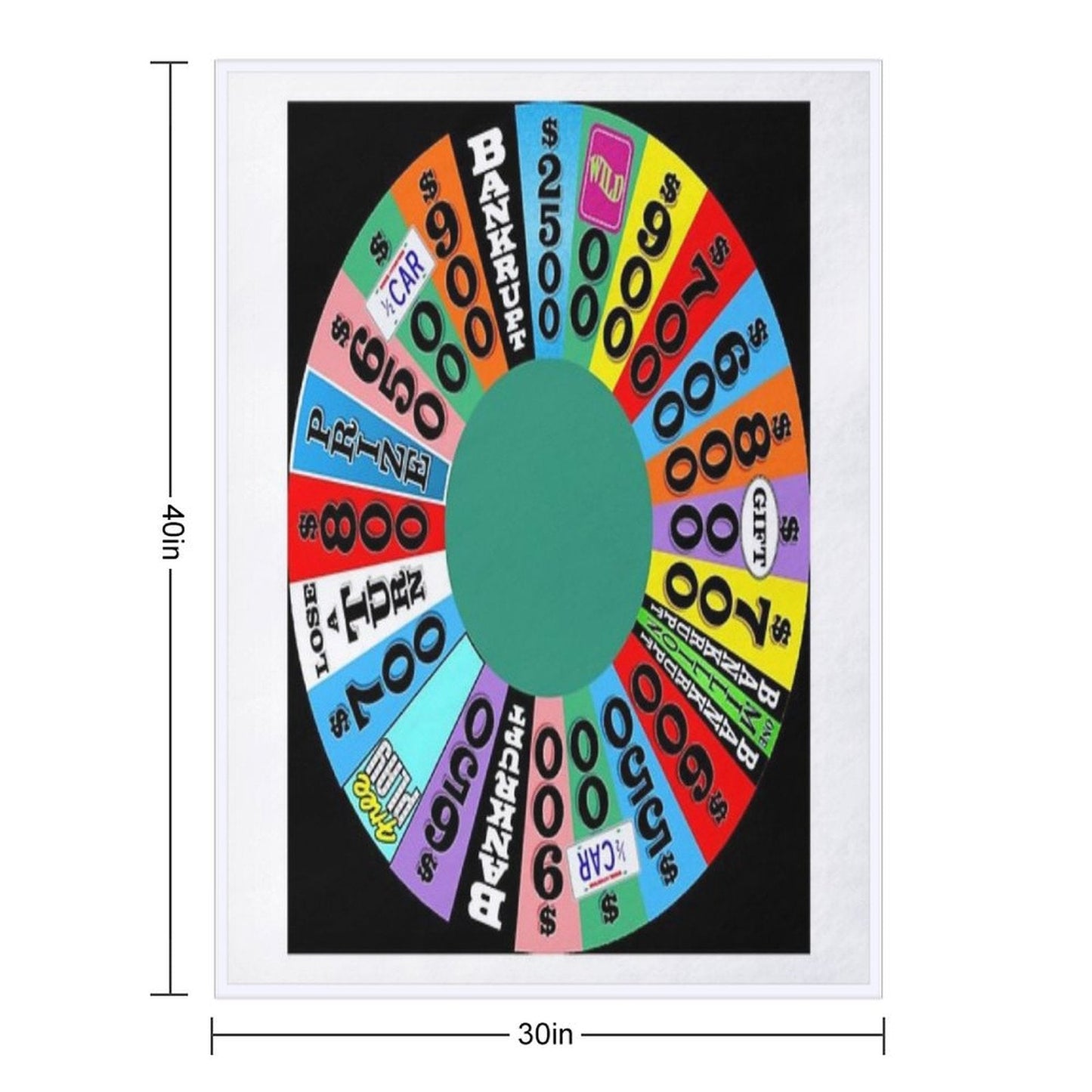 Wheel with Prizes, $ Amounts Throw Blanket
