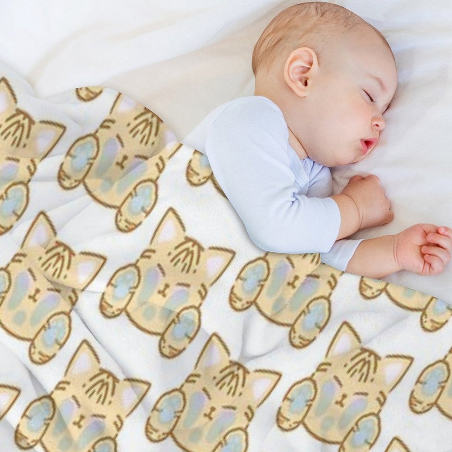 Cute Kitties Cat Sticker Throw Blanket