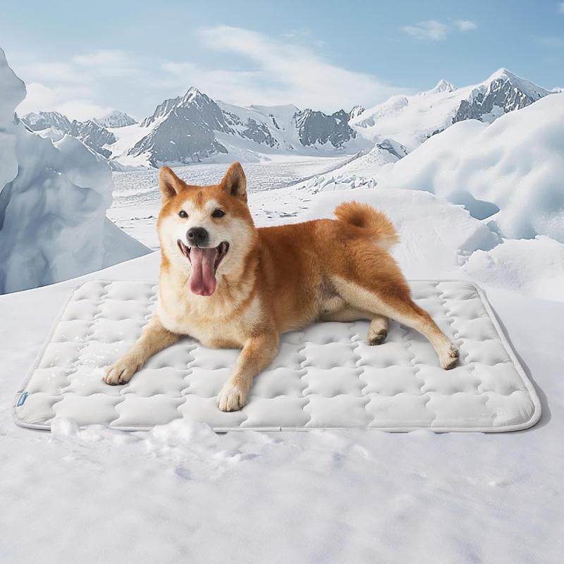 Dog Cooling Mat – Washable Summer Crate Pad for Large Dogs (Up to 50 lbs), Non-Slip, Portable, QMAX>0.5 Cooling Tech