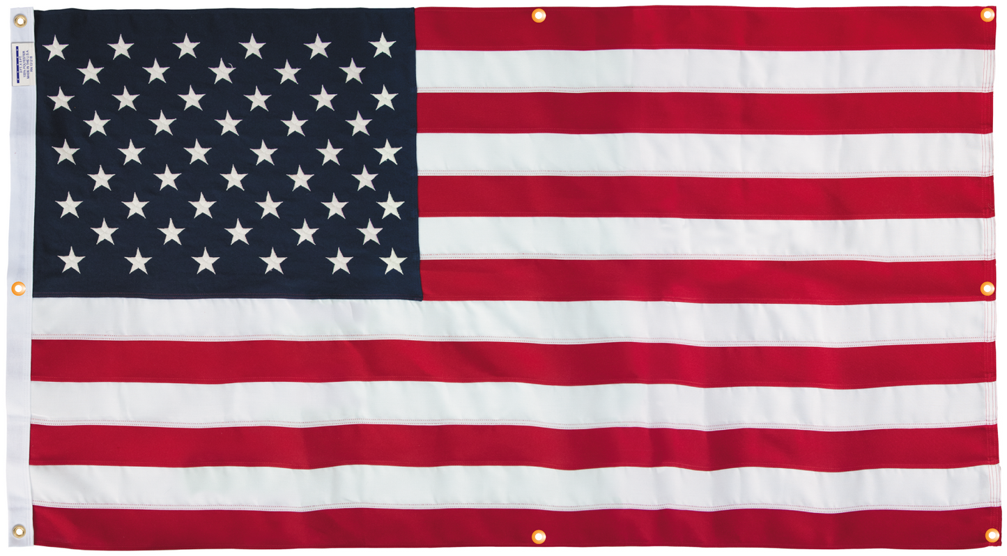 Polyester American Flag with Grommets Along Edges for Wall Hanging - Indoor or Outdoor *Made in USA*