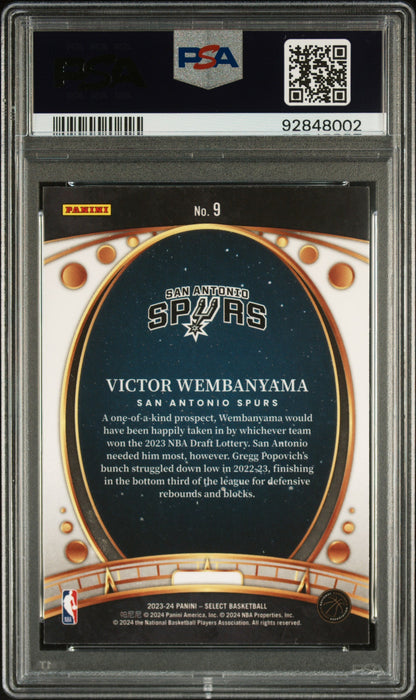 Graded 2023 Panini Select Victor Wembanyama #9 Lodestars Rookie RC Basketball Card PSA 10 Gem Mint