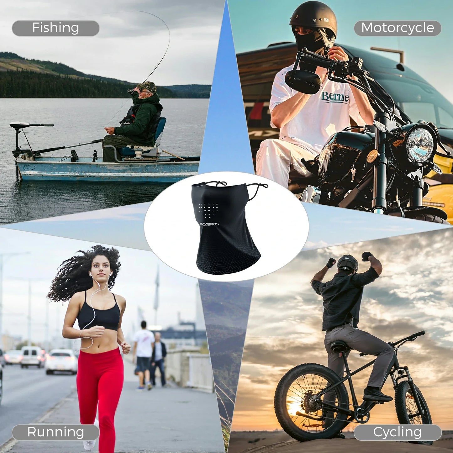 ROCKBROS Summer Cooling Neck Gaiter Breathable Balaclava for Men Women