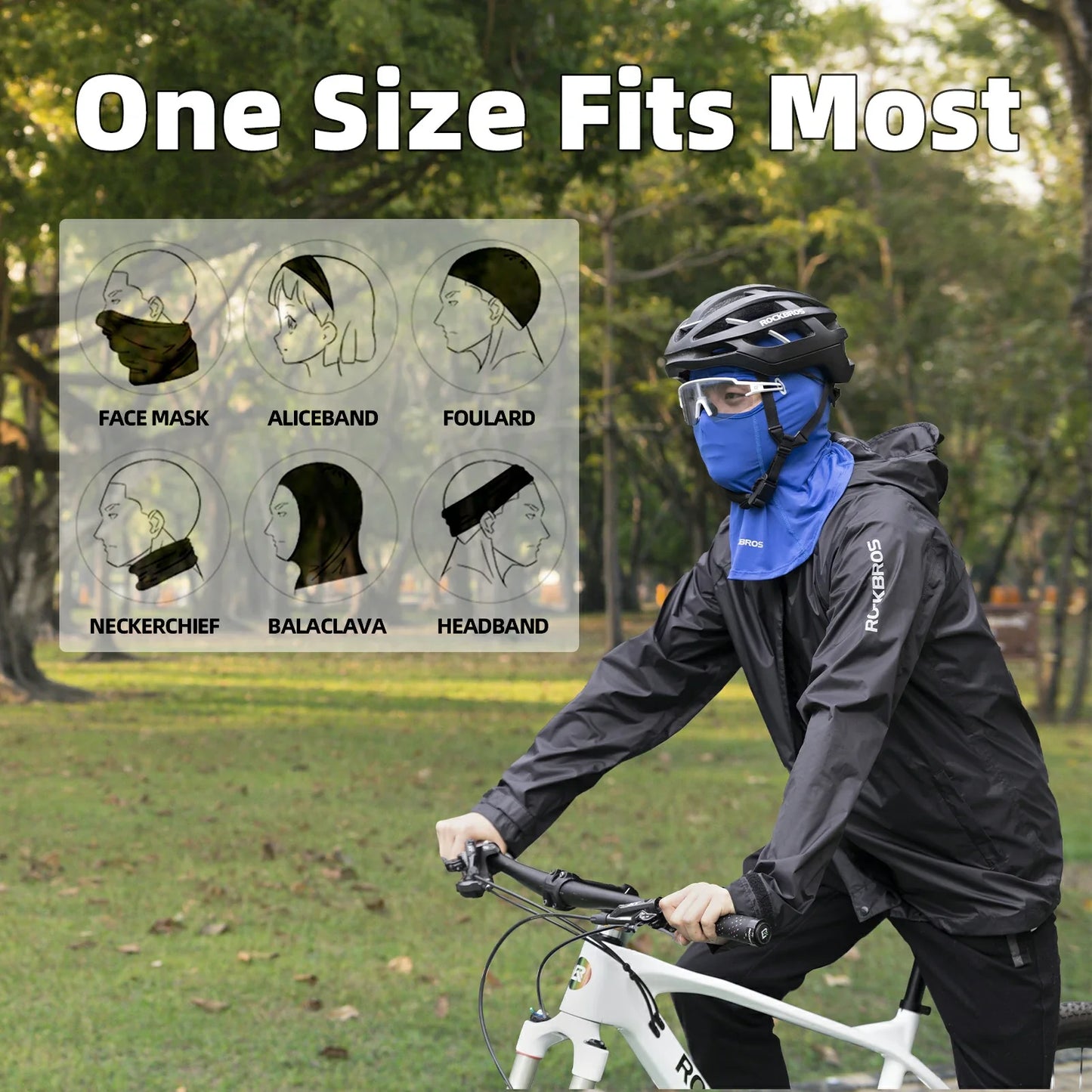 ROCKBROS Face Mask Cooling Neck Gaiter Breathable Face Covering Summer Balaclava