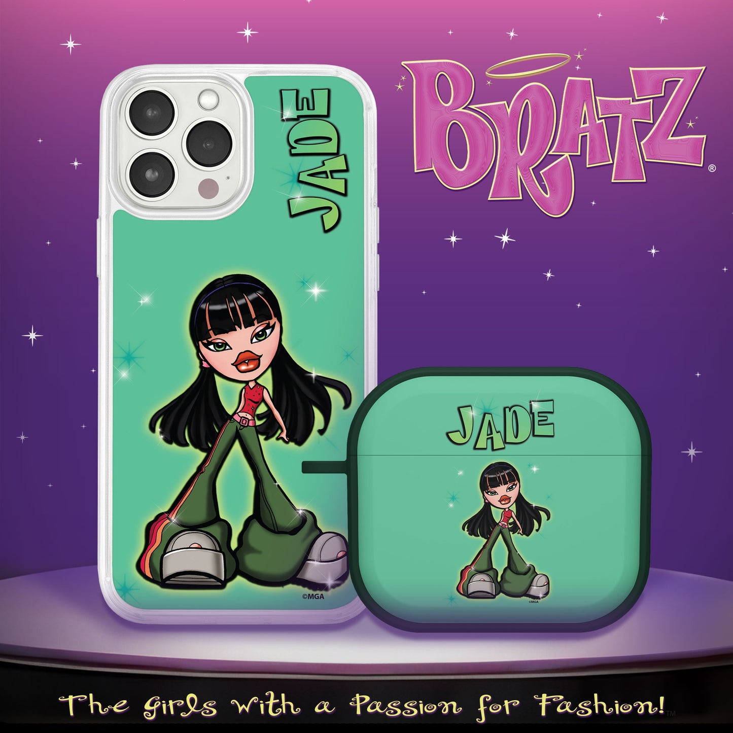 Bratz® Passion For Fashion HD Apple iPhone 15 Mag-Safe Phone Case and AirPods Gen 3 Combo Package