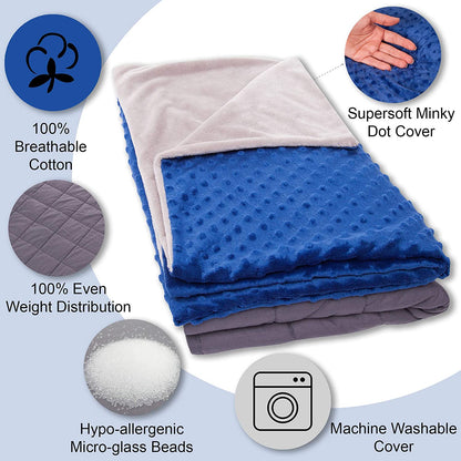 7 Lbs Weighted Blanket for Kids with Removable Cover - 41" x 60"