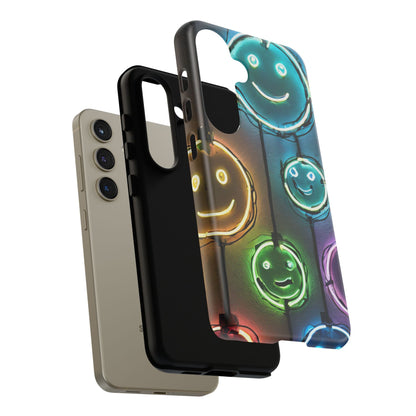 Colorful Neon Smiley Face Phone Case - Tough & Stylish Protection