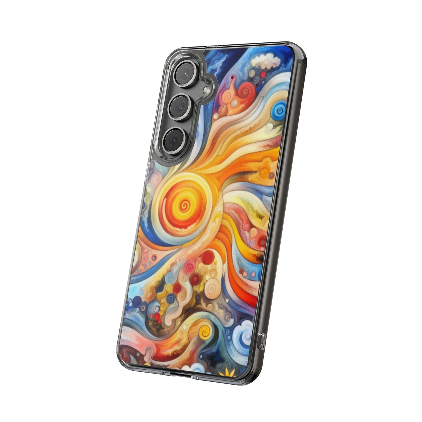 Colorful Abstract Swirl Clear Phone Case