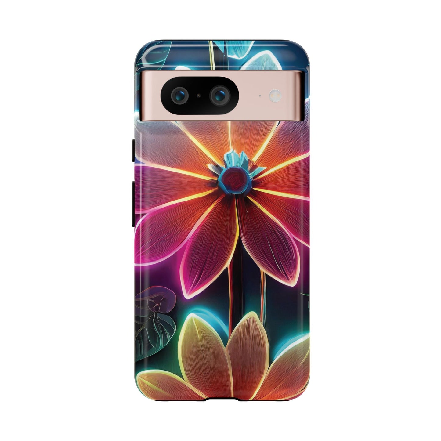 Vibrant Neon Flowers Tough Phone Case