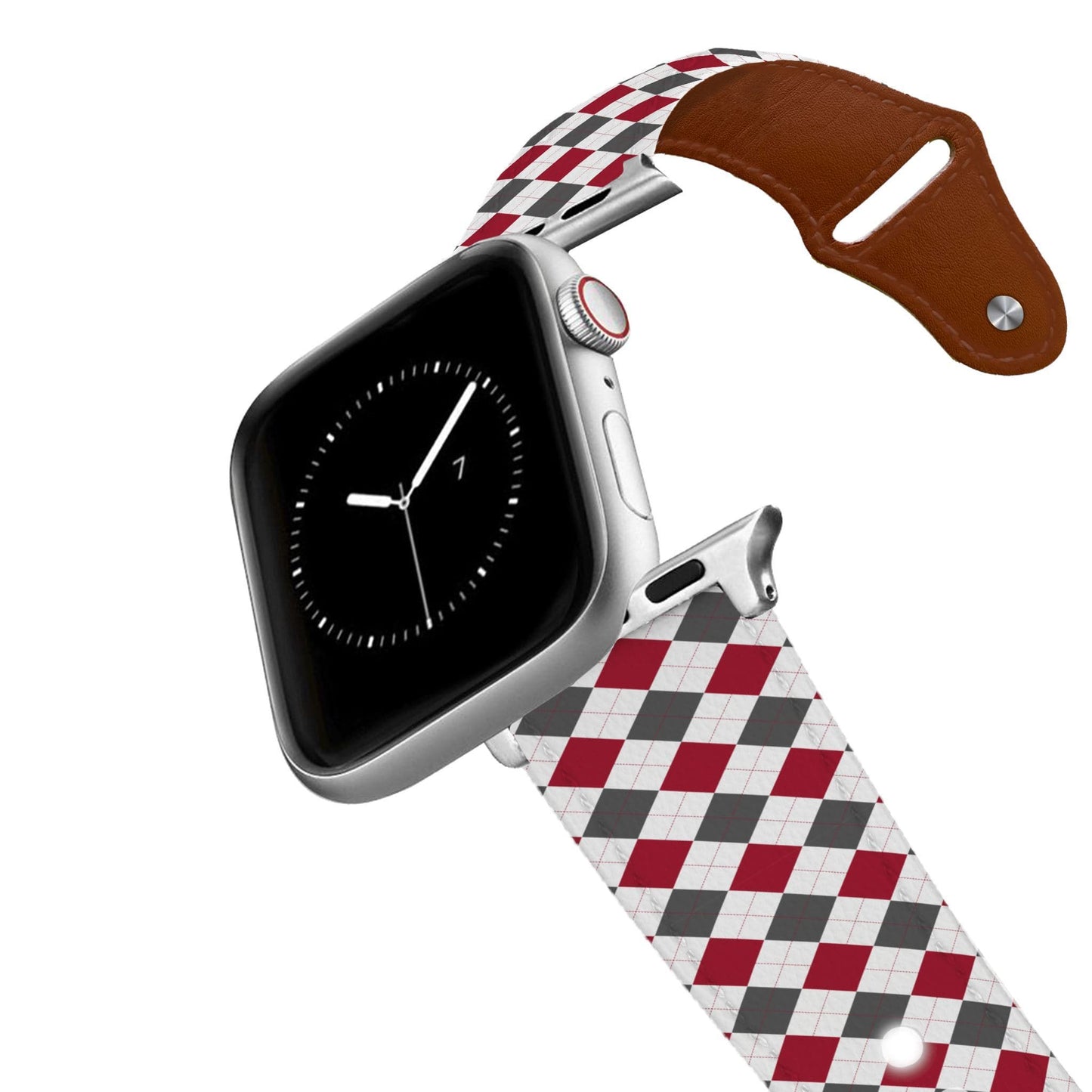 Alabama Argyle Team Spirit Leather Apple Watch Band