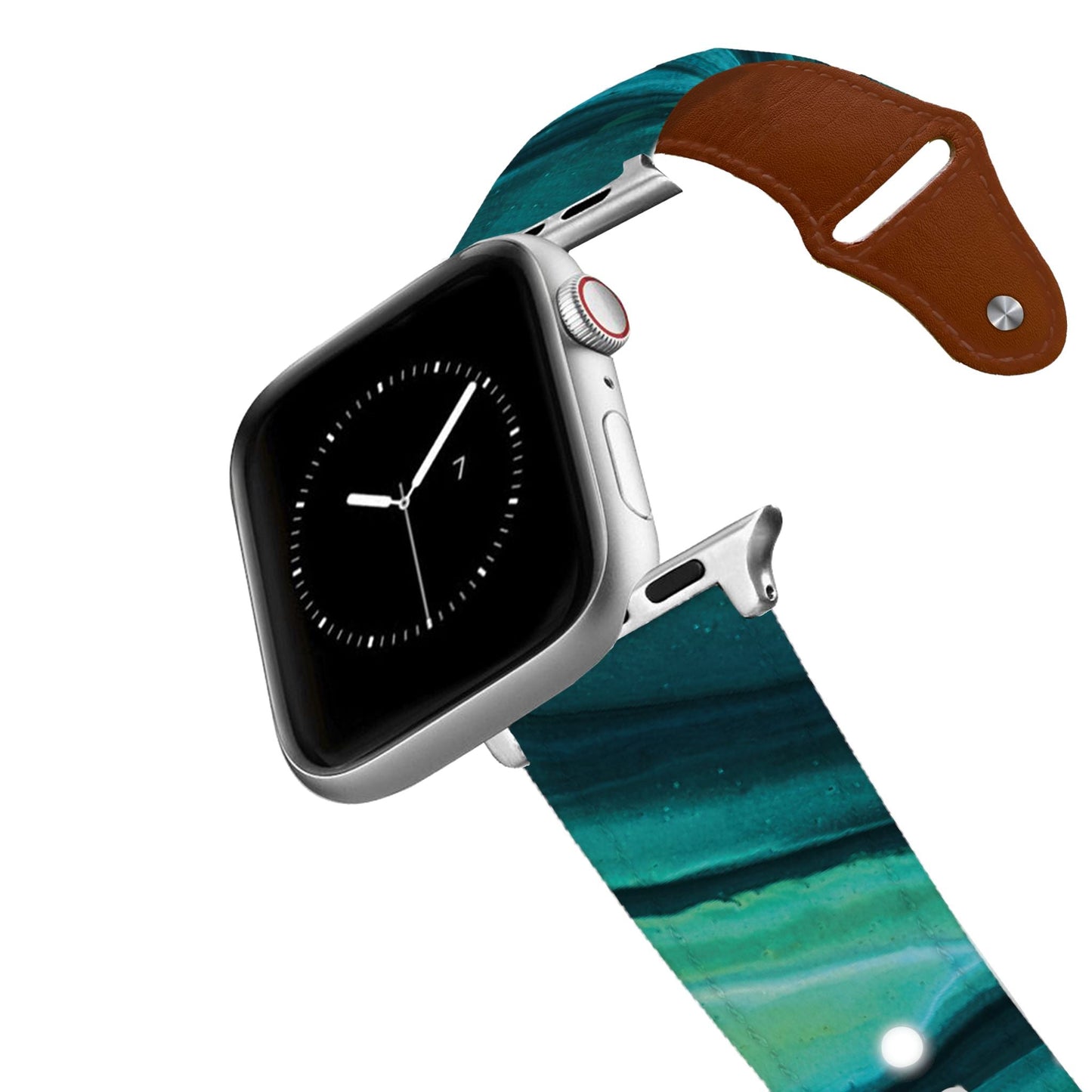Blue Apatite Leather Apple Watch Band