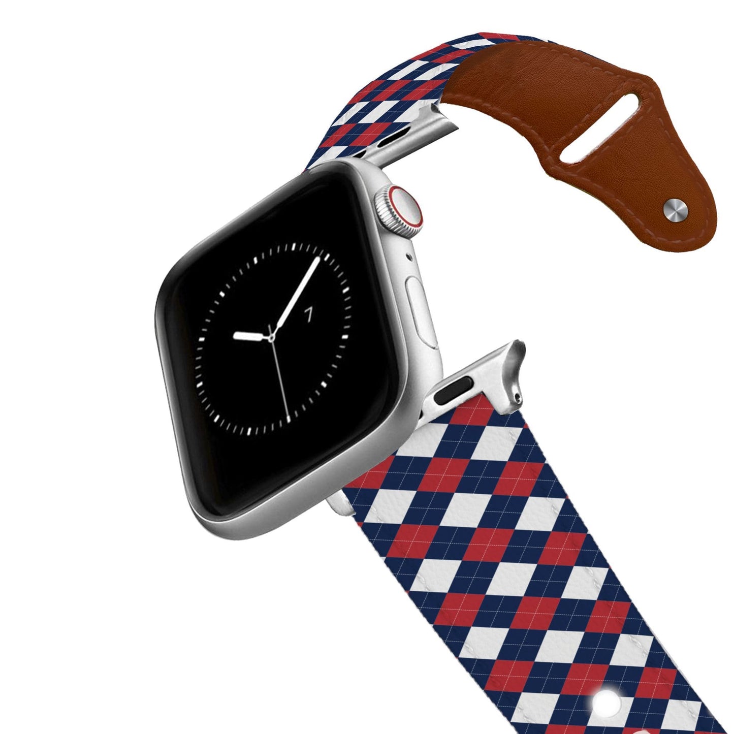 Boston Baseball Argyle Team Spirit Leather Apple Watch Band