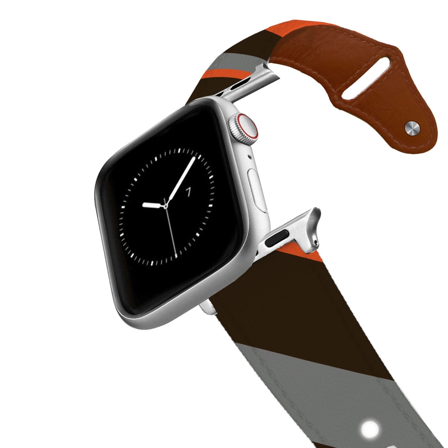 Cleveland Football Color Block Team Spirit Leather Apple Watch Band