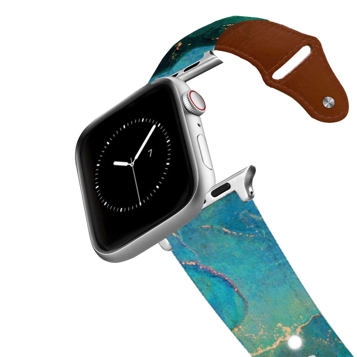Emerald & Gold Leather Apple Watch Band