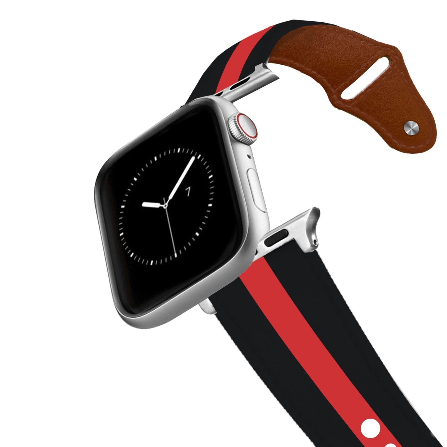 Red Line Firefighter Leather Apple Watch Band