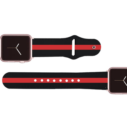 Red Line Firefighter Leather Apple Watch Band