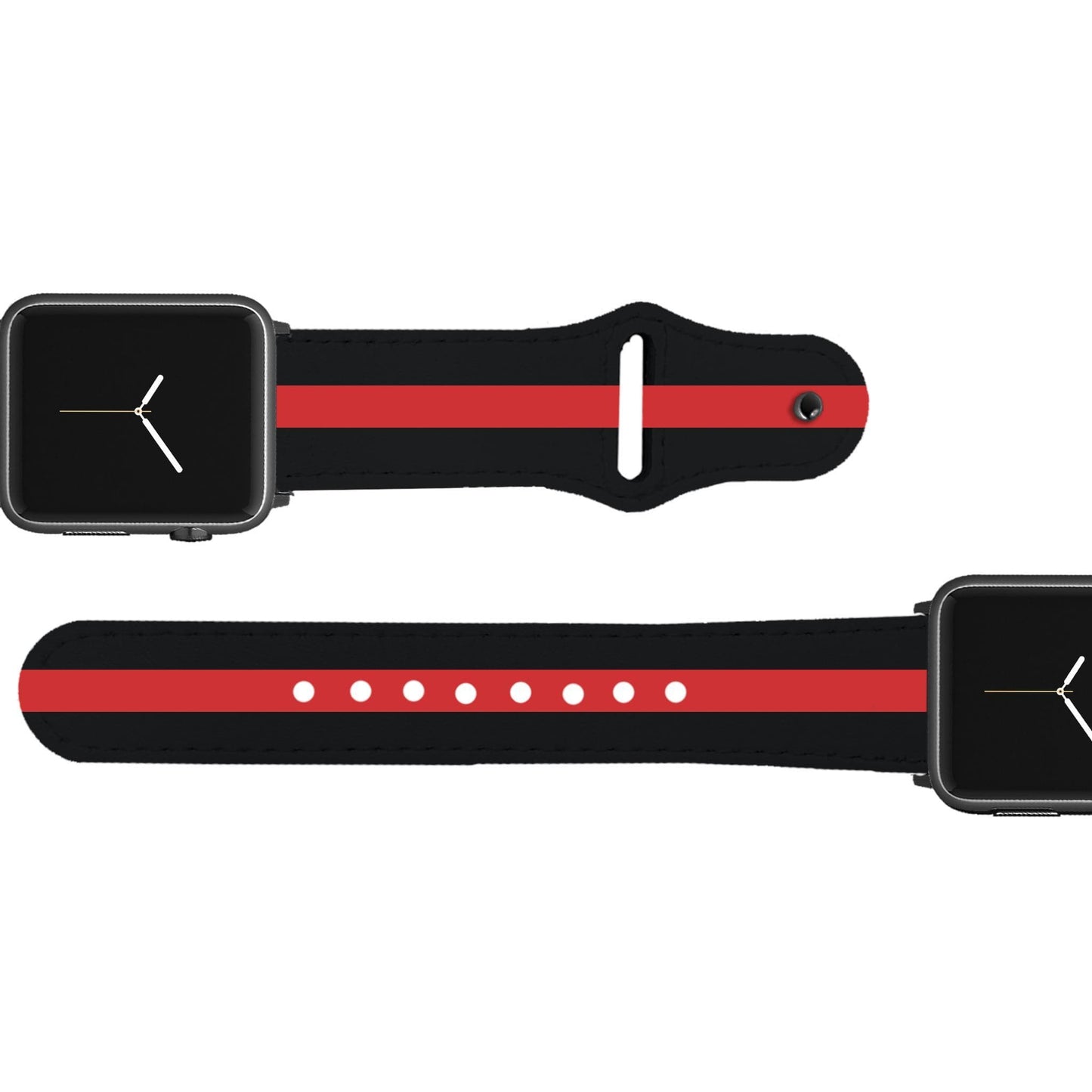 Red Line Firefighter Leather Apple Watch Band