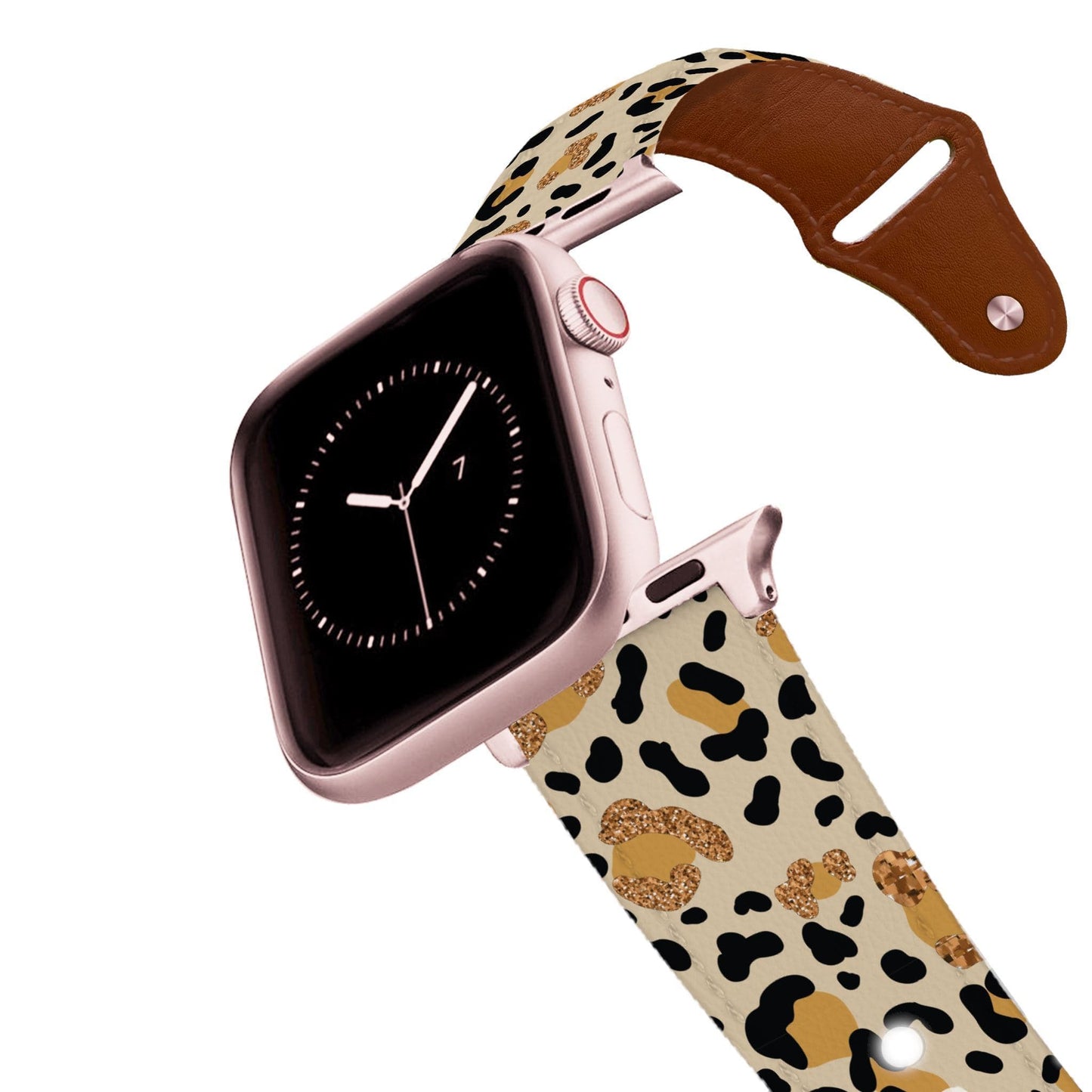 Leopard Glam Leather Apple Watch Band