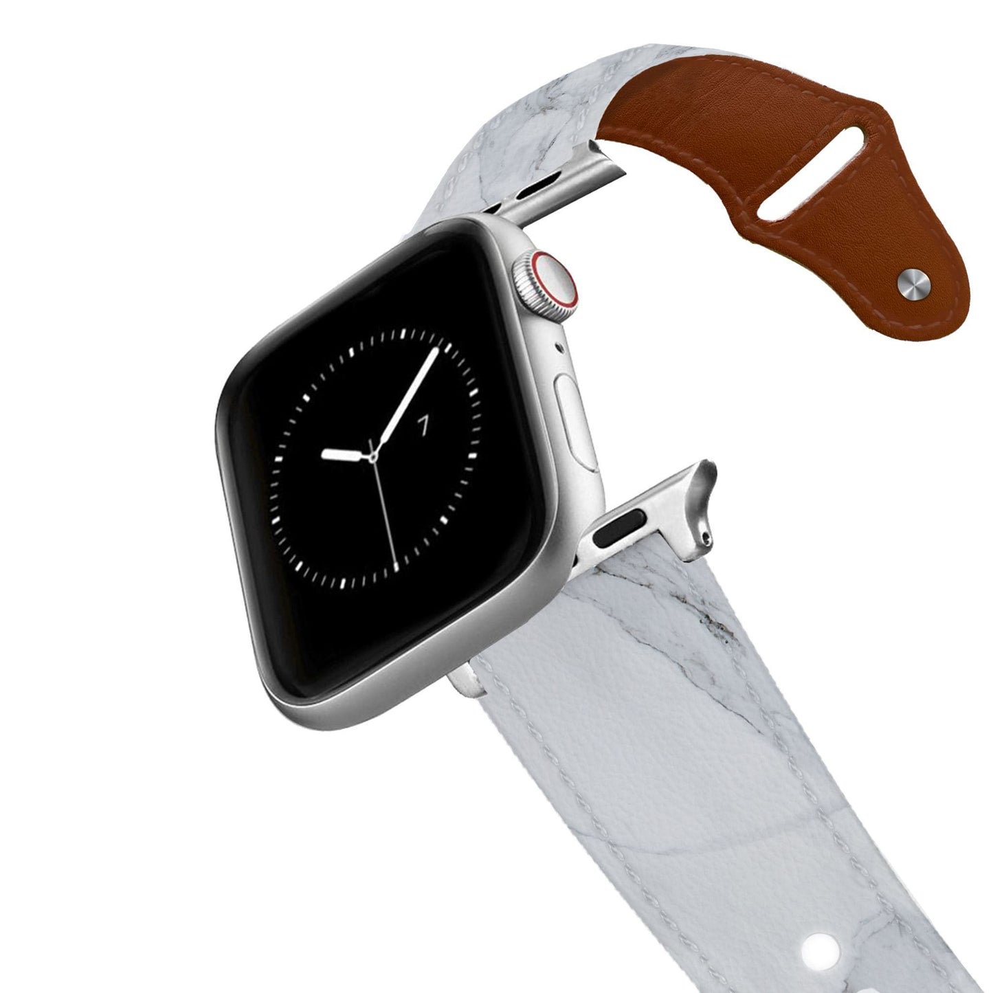 Marble White Leather Apple Watch Band