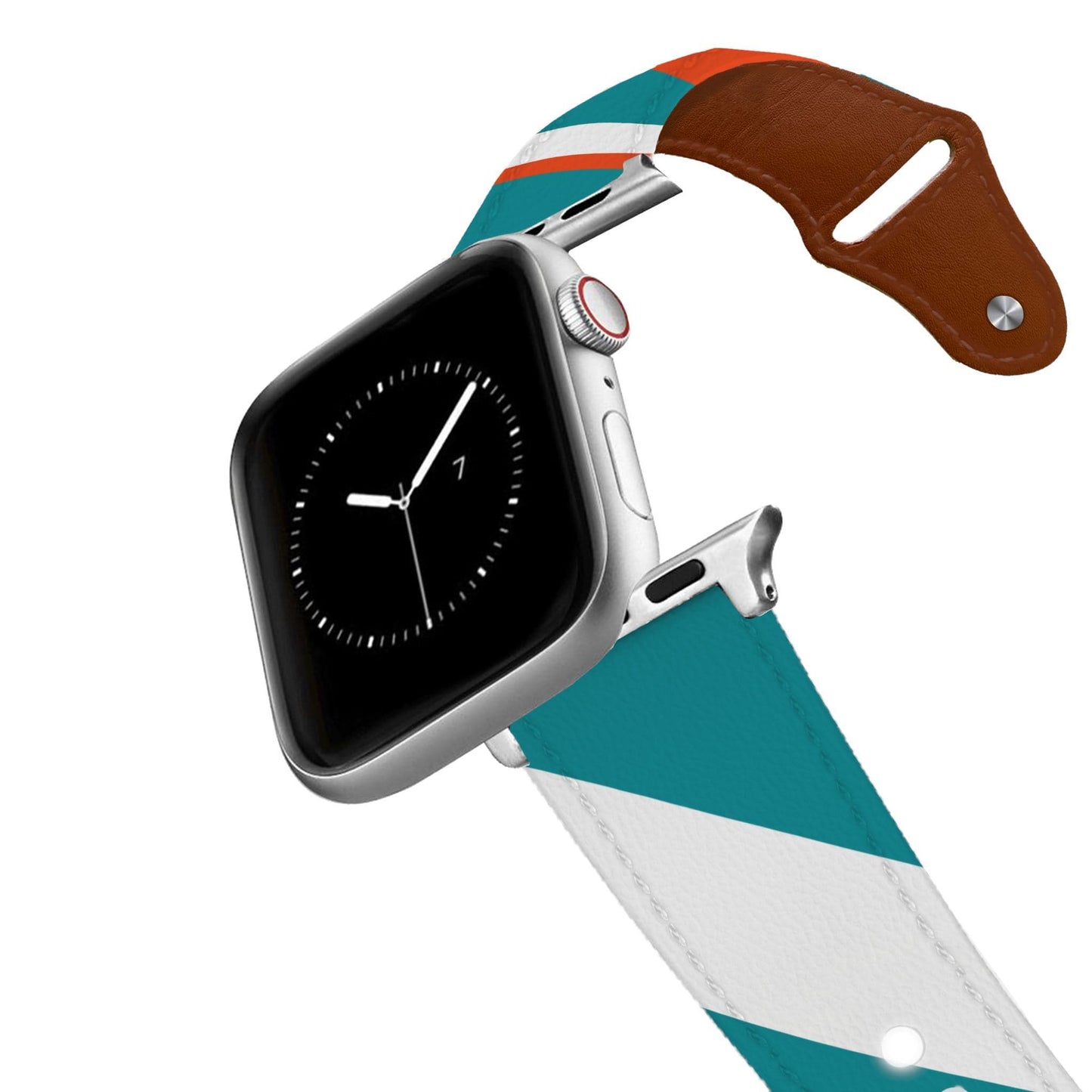 Miami Football Color Block Team Spirit Leather Apple Watch Band