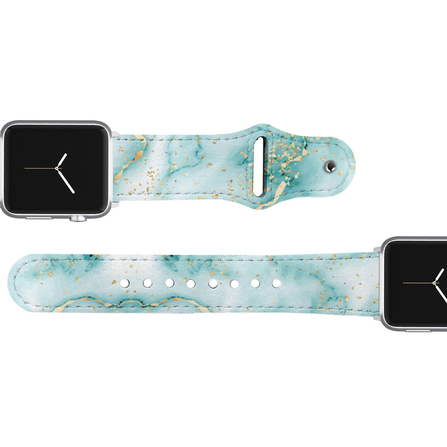 Marble Blue Leather Apple Watch Band