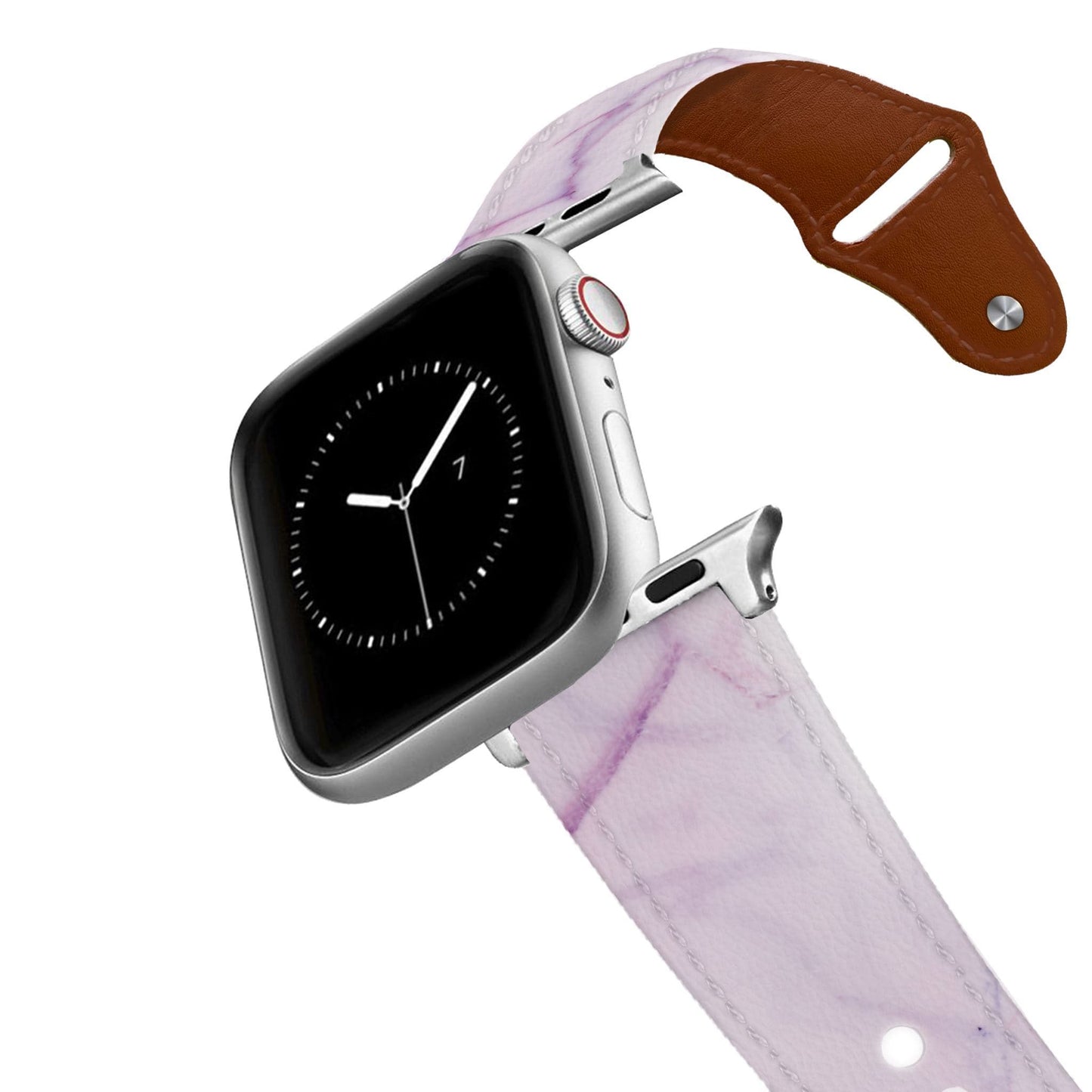 Marble Pink Leather Apple Watch Band