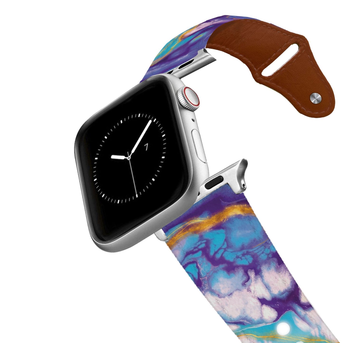 Marble Purple Leather Apple Watch Band