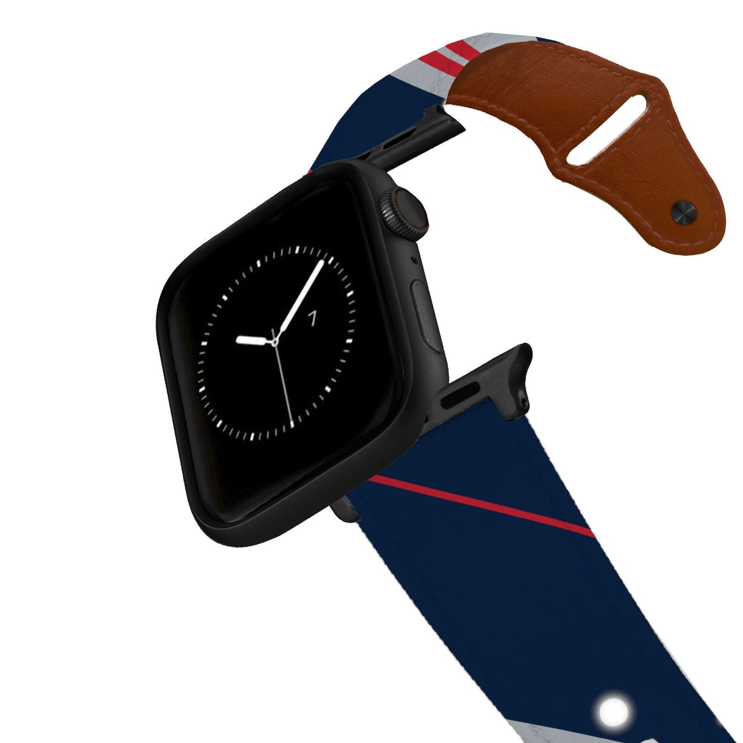 New England Football Color Block Team Spirit Leather Apple Watch Band