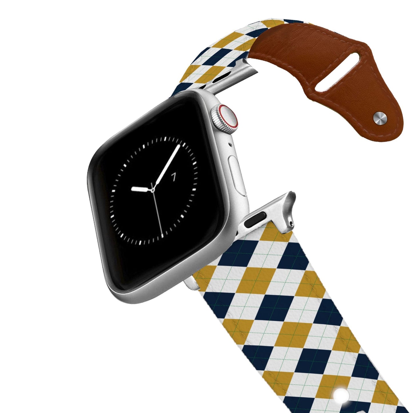 Notre Dame Argyle Team Spirit Leather Apple Watch Band