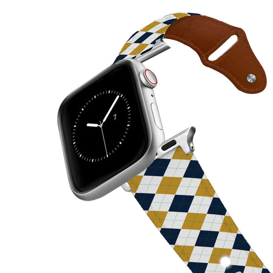 Notre Dame Argyle Team Spirit Leather Apple Watch Band