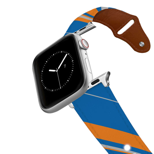 New York Basketball Color Block Team Spirit Leather Apple Watch Band