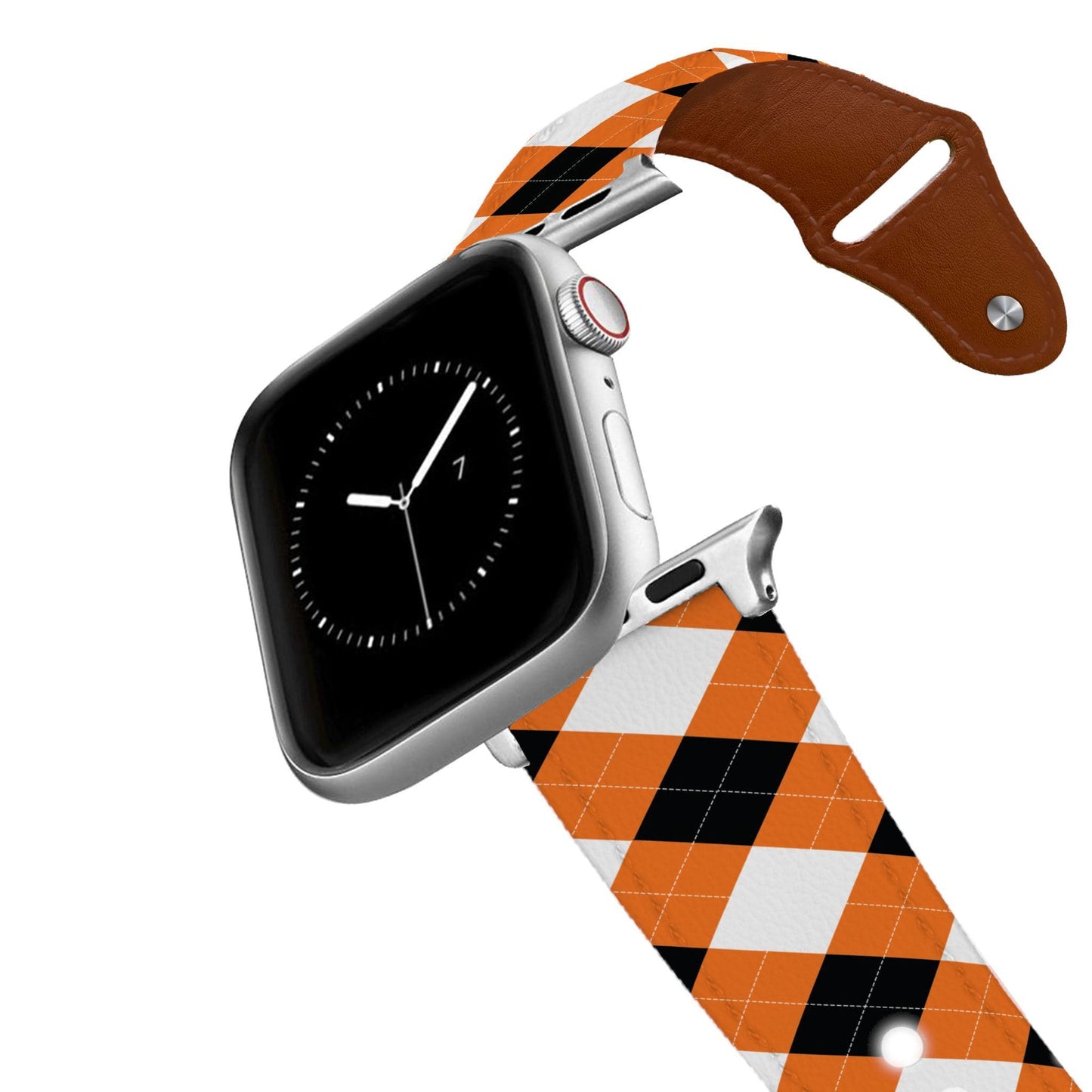 Oklahoma State Argyle Team Spirit Leather Apple Watch Band