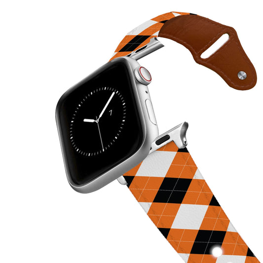 Oklahoma State Argyle Team Spirit Leather Apple Watch Band