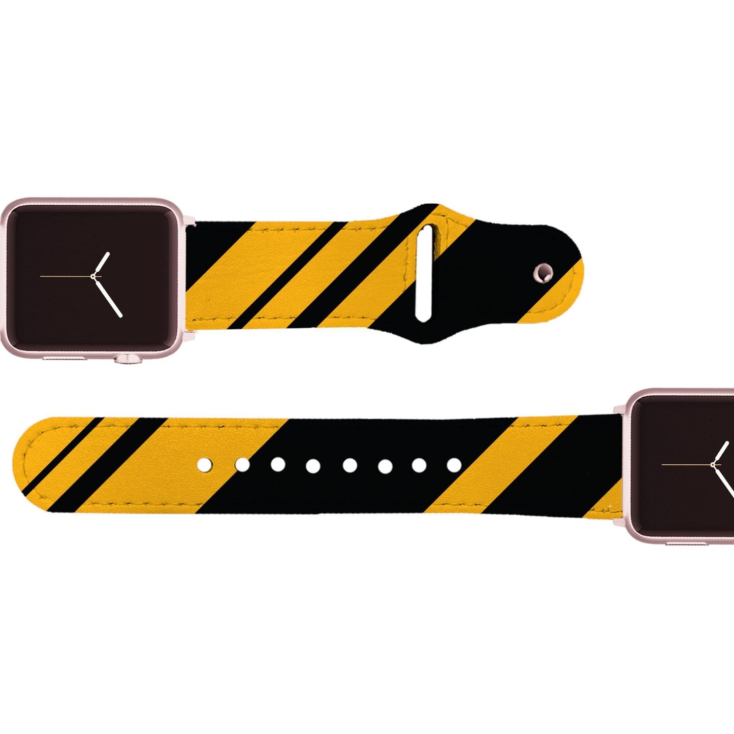 Pittsburgh Football Color Block Team Spirit Leather Apple Watch Band