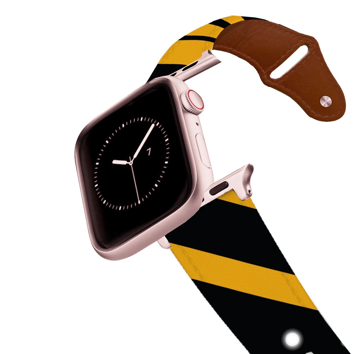Pittsburgh Football Color Block Team Spirit Leather Apple Watch Band