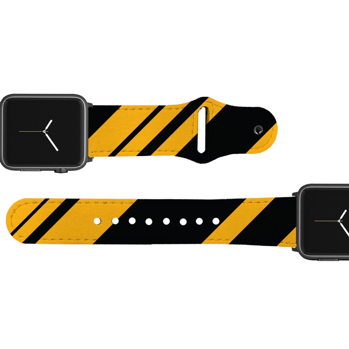 Pittsburgh Football Color Block Team Spirit Leather Apple Watch Band