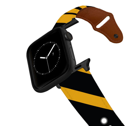 Pittsburgh Football Color Block Team Spirit Leather Apple Watch Band
