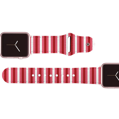 Pink Pinstripe Leather Apple Watch Band