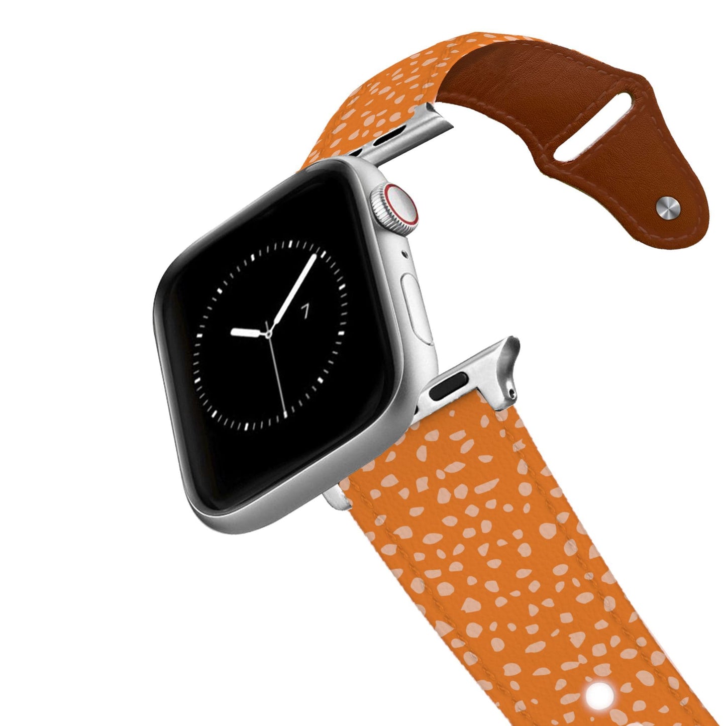 Pumpkin Flecks Orange Leather Apple Watch Band
