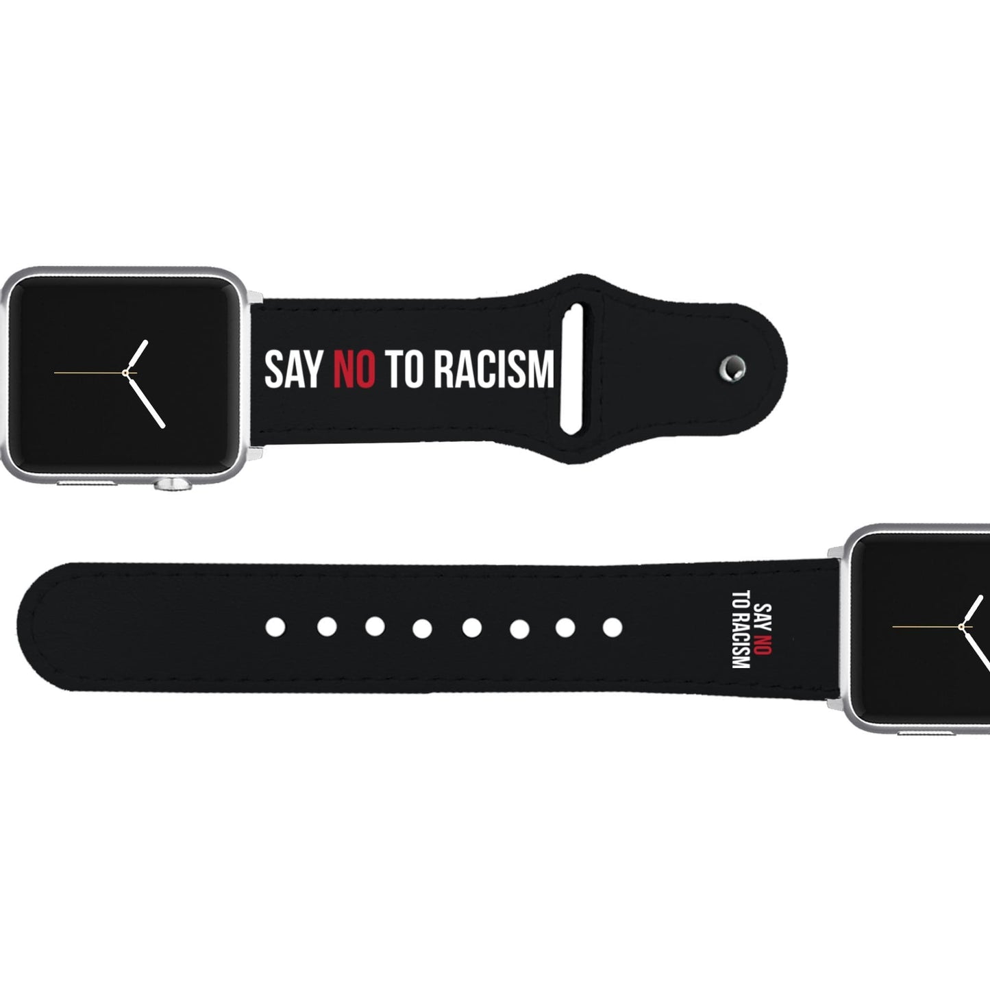 Say No To Racism Leather Apple Watch Band