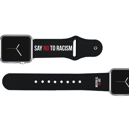 Say No To Racism Leather Apple Watch Band