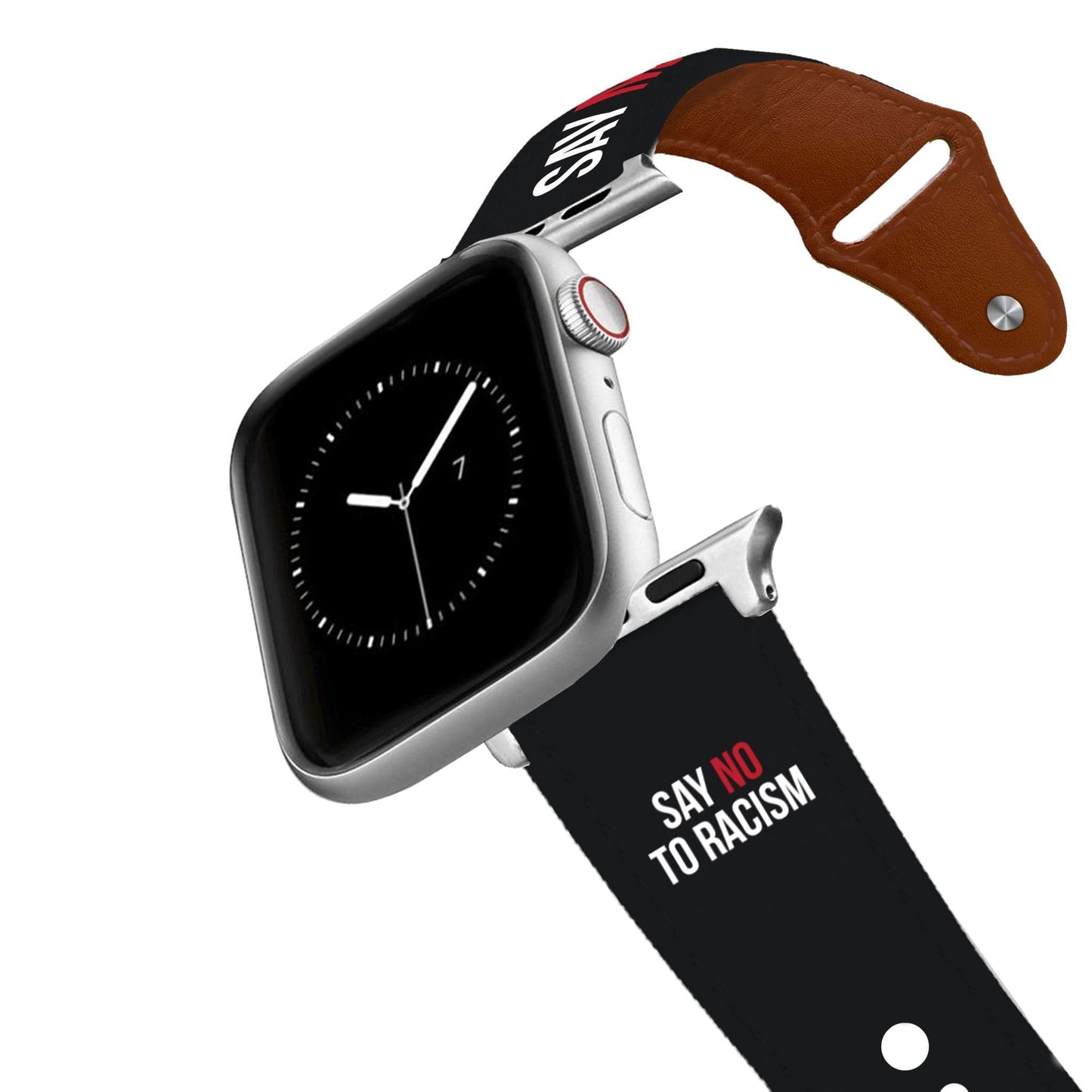 Say No To Racism Leather Apple Watch Band