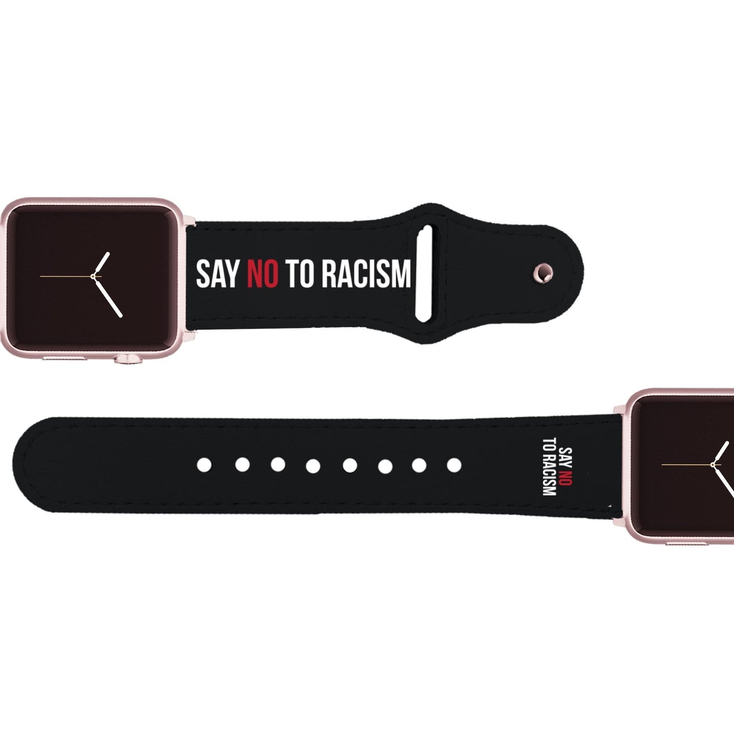 Say No To Racism Leather Apple Watch Band